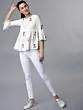 Women Off-White Floral Embroidered Top