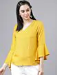 Women Mustard Solid Top