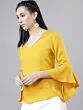 Women Mustard Solid Top
