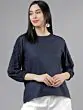 Women Navy Blue Solid Top