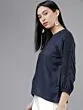 Women Navy Blue Solid Top