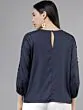 Women Navy Blue Solid Top