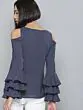 Women Navy Blue & White Striped Top