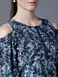 Women Navy Blue Printed Top