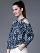 Women Navy Blue Printed Top