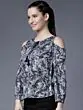 Women Black Printed Top