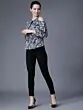 Women Black Printed Top
