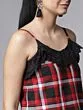 Women Red Checked Top