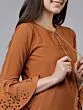 Women Rust Brown Solid A-Line Top