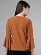 Women Rust Brown Solid A-Line Top
