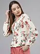 Women Cream-Coloured Printed Peplum Top