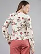 Women Cream-Coloured Printed Peplum Top
