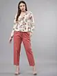Women Cream-Coloured Printed Peplum Top
