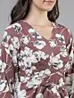 Women Mauve Printed Cinched Waist Top