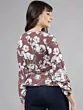 Women Mauve Printed Cinched Waist Top