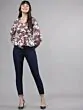 Women Mauve Printed Cinched Waist Top