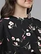 Women Black Printed Crop Blouson Top