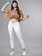 Women Beige Printed Crop Twisted Cape Top
