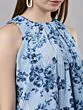 Women Blue & White Printed A-Line Top
