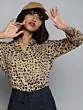 Women Brown & Navy Blue Printed Top
