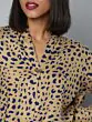 Women Brown & Navy Blue Printed Top