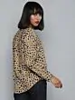 Women Brown & Navy Blue Printed Top