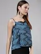 Women Blue & Black Animal Printed A-Line Top