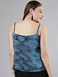 Women Blue & Black Animal Printed A-Line Top