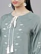 Women Olive Green Printed A-Line Top