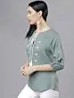 Women Olive Green Printed A-Line Top