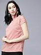 Women Pink Solid A-Line Top