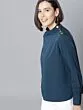 Women Teal Blue Solid Top