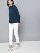 Women Teal Blue Solid Top
