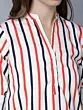 Women White Striped Shirt Style Top