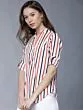 Women White Striped Shirt Style Top