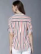Women White Striped Shirt Style Top