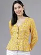 Women Yellow Floral Printed Peplum Top