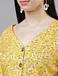 Women Yellow Floral Printed Peplum Top