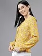 Women Yellow Floral Printed Peplum Top