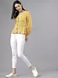 Women Yellow Floral Printed Peplum Top