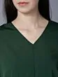 Women Green Solid Blouson Crop Top