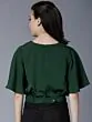 Women Green Solid Blouson Crop Top