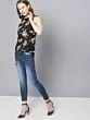 Women Black Printed A-Line High-Low Top