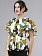 Women White & Black Floral Print Peplum Top