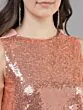 Women Nude-Coloured Embellished Top