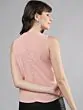 Women Nude-Coloured Embellished Top