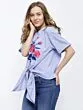 Women Blue Self Design Top