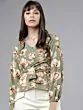 Women Green & Off-White Printed Wrap Top
