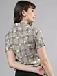 Women Grey Printed Wrap Top