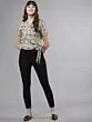 Women Grey Printed Wrap Top
